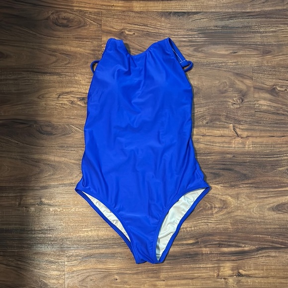 Kona Sol Blue High Neck Swimsuit One Piece - Picture 1 of 4